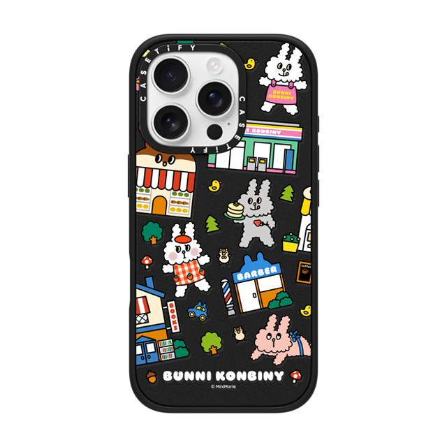 Bunni Konbiny x CASETiFY iPhone 16 Pro ケース マットブラック インパクトケース MagSafe対応 BUNNI TOWN