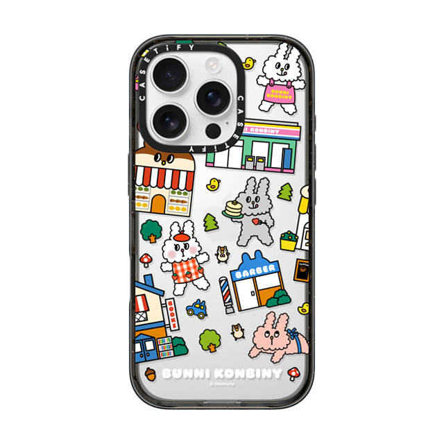 Bunni Konbiny x CASETiFY iPhone 16 Pro ケース ブラック インパクトケース BUNNI TOWN