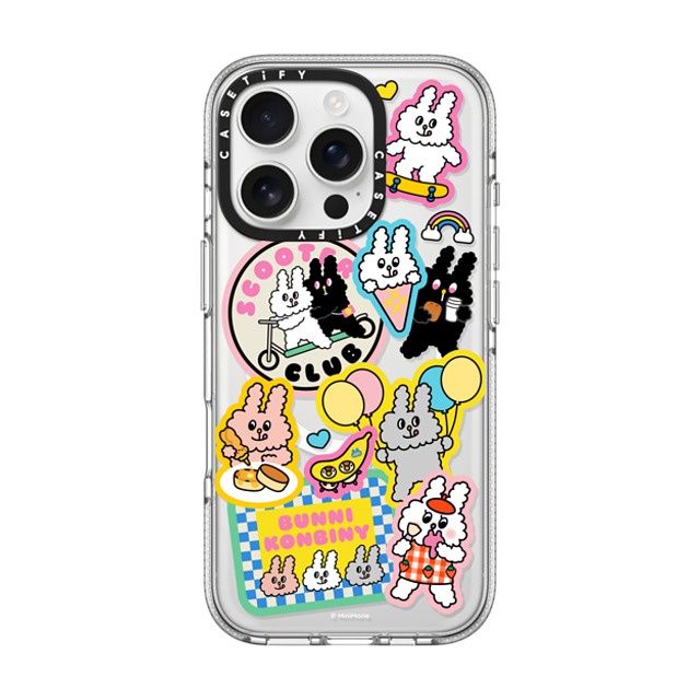 Bunni Konbiny x CASETiFY iPhone 16 Pro ケース クリア クリア ケース MagSafe対応 BUNNI STICKERS