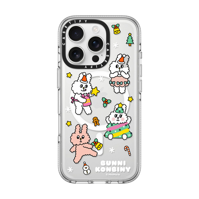 Bunni Konbiny x CASETiFY iPhone 16 Pro ケース クリア クリア ケース MagSafe対応 FESTIVE BUNNIES