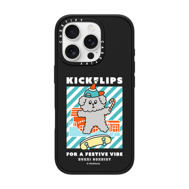 Bunni Konbiny x CASETiFY iPhone 16 Pro ケース マットブラック インパクトケース KANINA'S MERRY SKATE