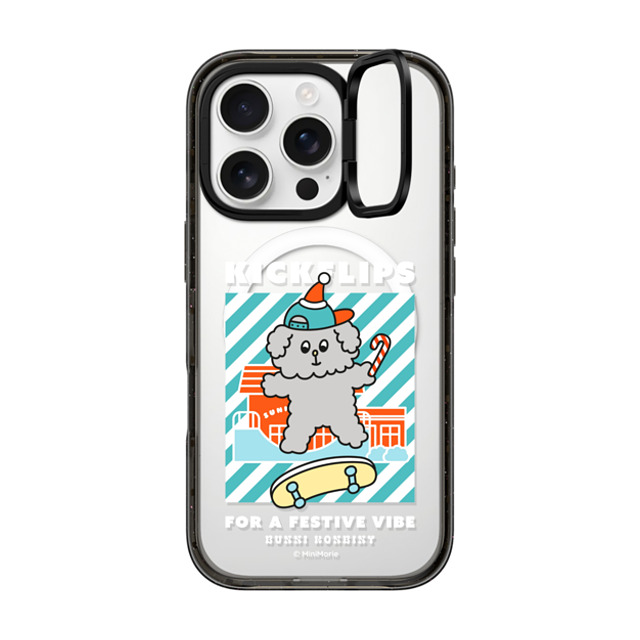 Bunni Konbiny x CASETiFY iPhone 16 Pro ケース ブラック インパクトリングスタンドケース MagSafe対応 KANINA'S MERRY SKATE