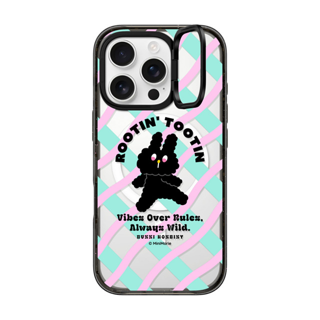Bunni Konbiny x CASETiFY iPhone 16 Pro ケース Bunny,Animal ブラック インパクトリングスタンドケース MagSafe対応 KURO VIBES Father's Day Bunni Konbiny x CASETiFY iPhone 16 Pro ケース Bunny,Animal ブラック インパクトリングスタンドケース MagSafe対応 KURO VIBES Father's Day