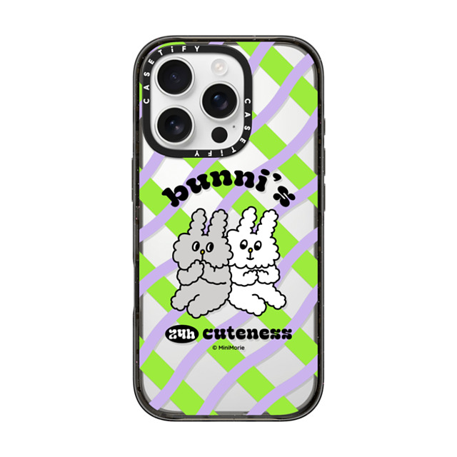 Bunni Konbiny x CASETiFY iPhone 16 Pro ケース Bunny,Animal ブラック インパクトケース 24H CUTENESS Back to School Bunni Konbiny x CASETiFY iPhone 16 Pro ケース Bunny,Animal ブラック インパクトケース 24H CUTENESS Back to School