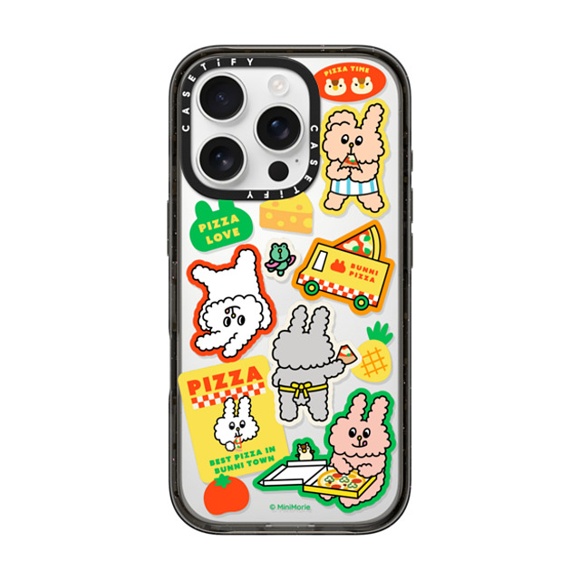Bunni Konbiny x CASETiFY iPhone 16 Pro Case Bunny,Animal Black インパクトケース PIZZA PARTY Back to School Bunni Konbiny x CASETiFY iPhone 16 Pro Case Bunny,Animal Black インパクトケース PIZZA PARTY Back to School