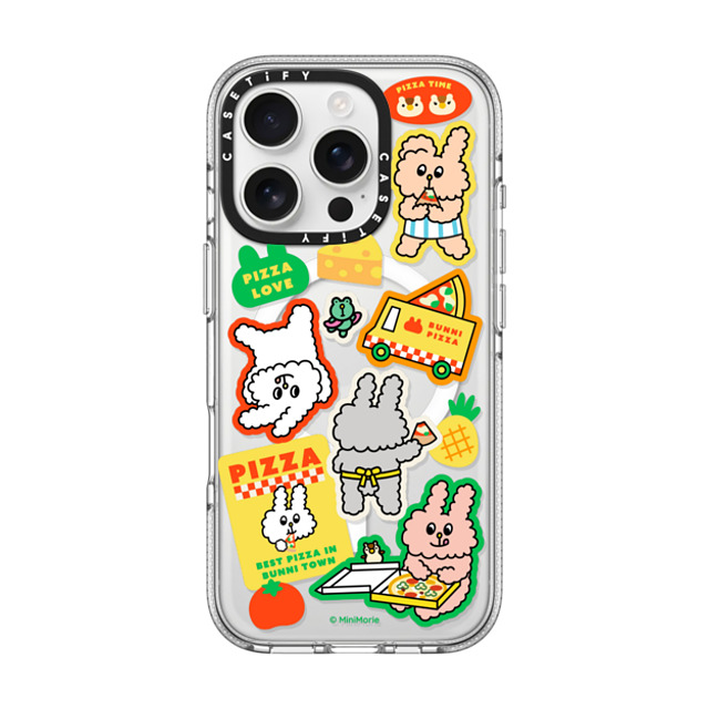 Bunni Konbiny x CASETiFY iPhone 16 Pro Case Bunny,Animal クリア クリア ケース MagSafe対応 PIZZA PARTY Back to School Bunni Konbiny x CASETiFY iPhone 16 Pro Case Bunny,Animal クリア クリア ケース MagSafe対応 PIZZA PARTY Back to School