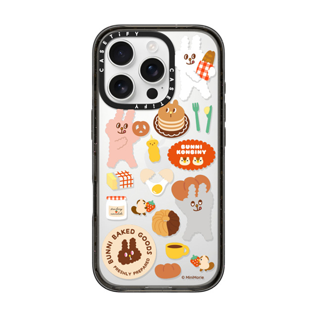 Bunni Konbiny x CASETiFY iPhone 16 Pro ケース Bunny,Animal ブラック インパクトケース BUNNI BAKES Back to School Bunni Konbiny x CASETiFY iPhone 16 Pro ケース Bunny,Animal ブラック インパクトケース BUNNI BAKES Back to School
