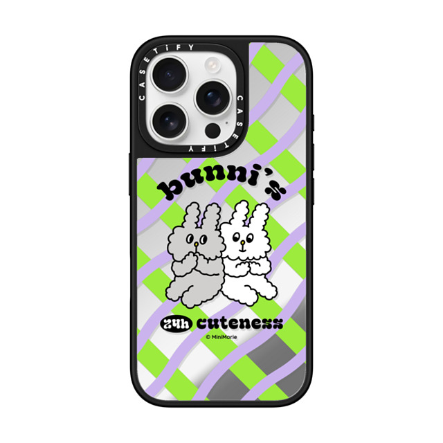 Bunni Konbiny x CASETiFY iPhone 16 Pro ケース Bunny,Animal Silver on Black ミラーケース MagSafe対応 24H CUTENESS Back to School Bunni Konbiny x CASETiFY iPhone 16 Pro ケース Bunny,Animal Silver on Black ミラーケース MagSafe対応 24H CUTENESS Back to School