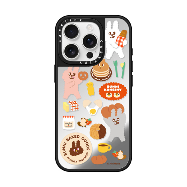 Bunni Konbiny x CASETiFY iPhone 16 Pro ケース Bunny,Animal Silver on Black ミラーケース MagSafe対応 BUNNI BAKES Back to School Bunni Konbiny x CASETiFY iPhone 16 Pro ケース Bunny,Animal Silver on Black ミラーケース MagSafe対応 BUNNI BAKES Back to School