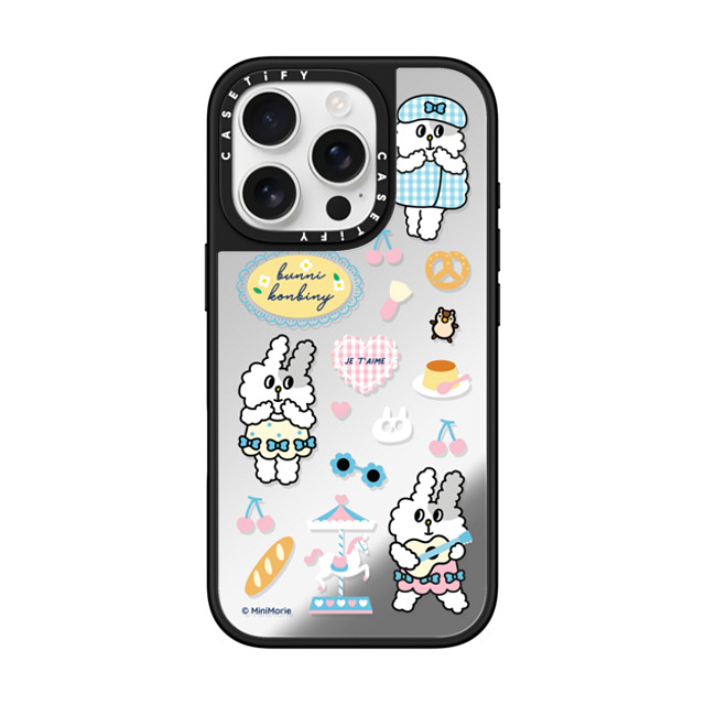 Bunni Konbiny x CASETiFY iPhone 16 Pro ケース Bunny,Animal Silver on Black ミラーケース MagSafe対応 JE T'AIME JOMI Back to School Bunni Konbiny x CASETiFY iPhone 16 Pro ケース Bunny,Animal Silver on Black ミラーケース MagSafe対応 JE T'AIME JOMI Back to School