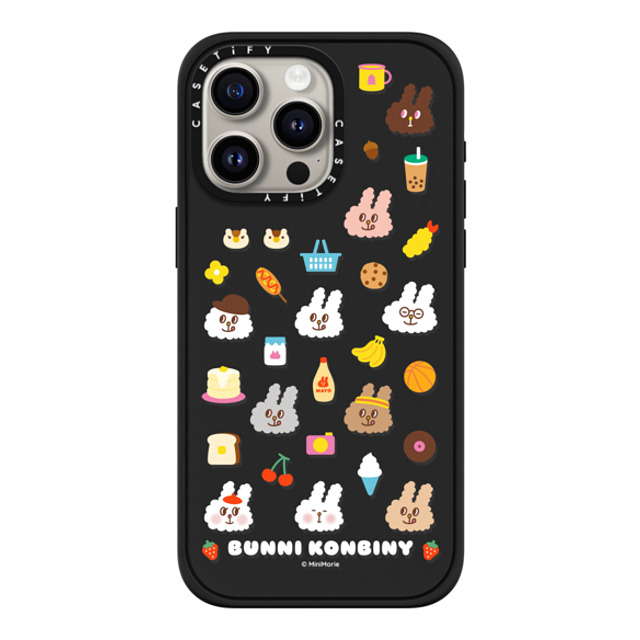 Bunni Konbiny x CASETiFY iPhone 15 Pro Max ケース マットブラック インパクトケース MagSafe対応 FLUFFY BUNNI FRIENDS