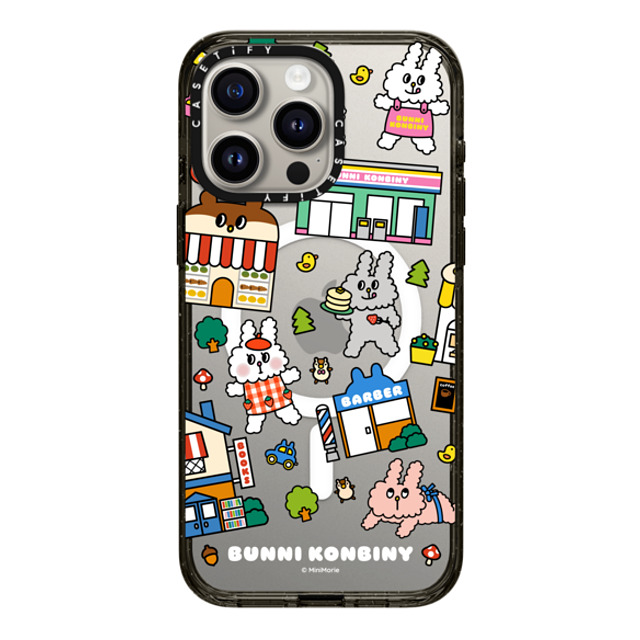 Bunni Konbiny x CASETiFY iPhone 15 Pro Max ケース ブラック インパクトケース MagSafe対応 BUNNI TOWN