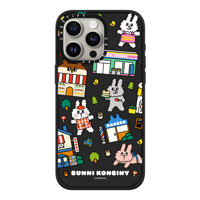 Bunni Konbiny x CASETiFY iPhone 15 Pro Max ケース マットブラック インパクトケース MagSafe対応 BUNNI TOWN