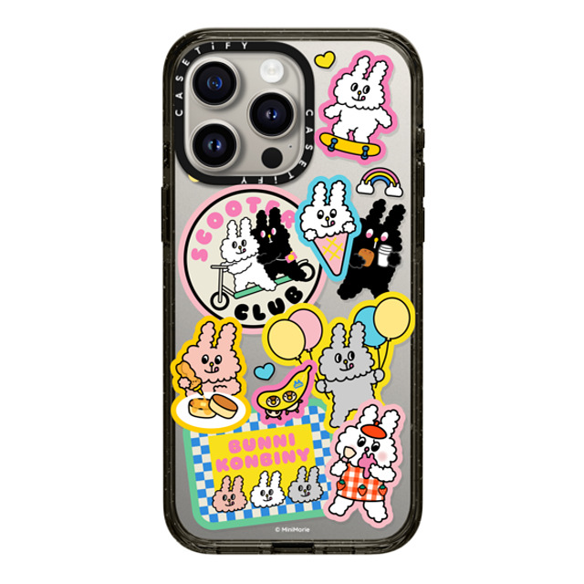 Bunni Konbiny x CASETiFY iPhone 15 Pro Max ケース ブラック インパクトケース BUNNI STICKERS