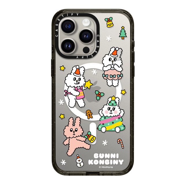 Bunni Konbiny x CASETiFY iPhone 15 Pro Max ケース ブラック インパクトケース MagSafe対応 FESTIVE BUNNIES