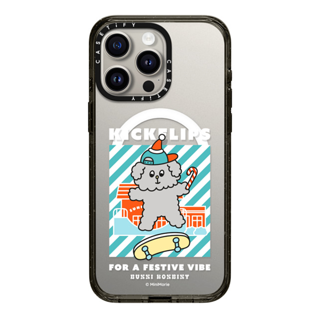 Bunni Konbiny x CASETiFY iPhone 15 Pro Max ケース ブラック インパクトケース MagSafe対応 KANINA'S MERRY SKATE