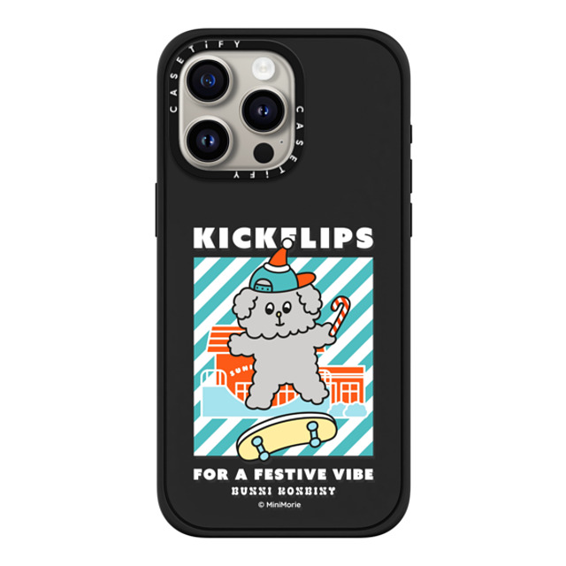 Bunni Konbiny x CASETiFY iPhone 15 Pro Max ケース マットブラック インパクトケース MagSafe対応 KANINA'S MERRY SKATE