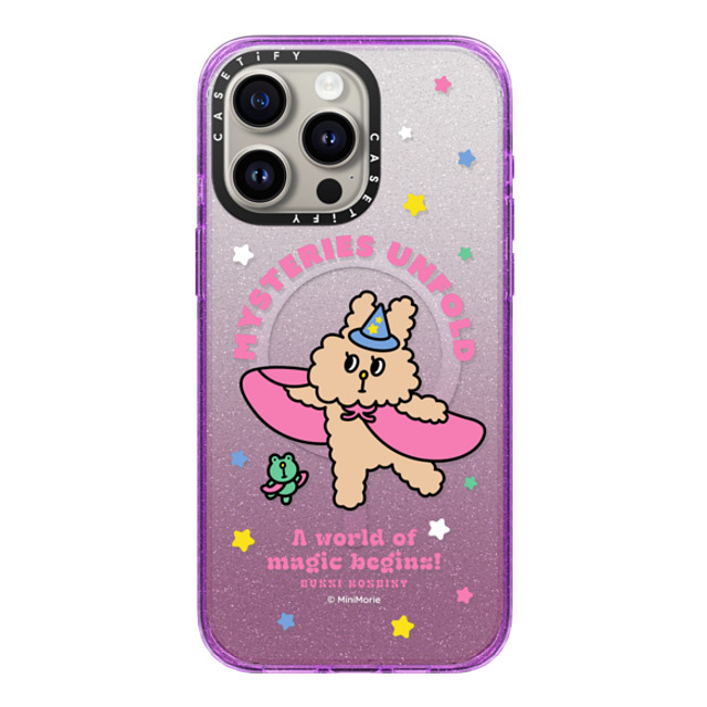 Bunni Konbiny x CASETiFY iPhone 15 Pro Max Case Bunny,Animal Glitter Purple Impact Case MagSafe Compatible MAGICAL JENNY Back to School Bunni Konbiny x CASETiFY iPhone 15 Pro Max Case Bunny,Animal Glitter Purple Impact Case MagSafe Compatible MAGICAL JENNY Back to School