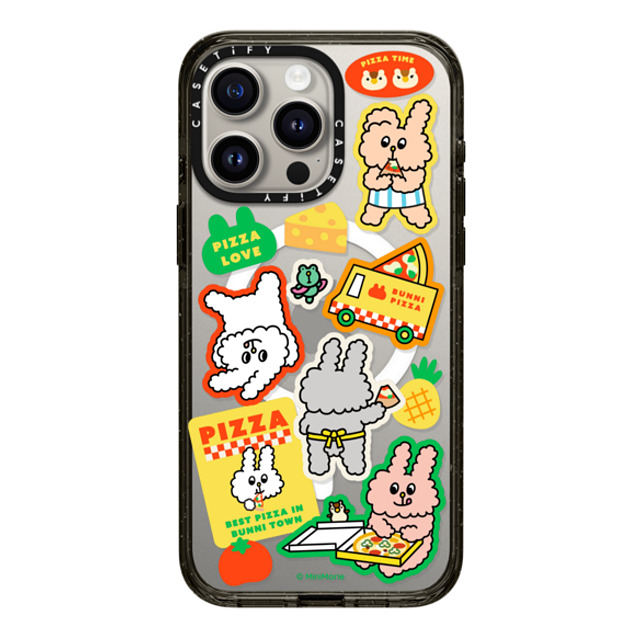 Bunni Konbiny x CASETiFY iPhone 15 Pro Max Case Bunny,Animal Black Impact Case MagSafe Compatible PIZZA PARTY Back to School Bunni Konbiny x CASETiFY iPhone 15 Pro Max Case Bunny,Animal Black Impact Case MagSafe Compatible PIZZA PARTY Back to School