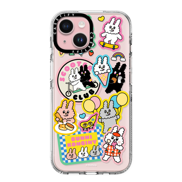 Bunni Konbiny x CASETiFY iPhone 15 ケース クリア クリア ケース MagSafe対応 BUNNI STICKERS