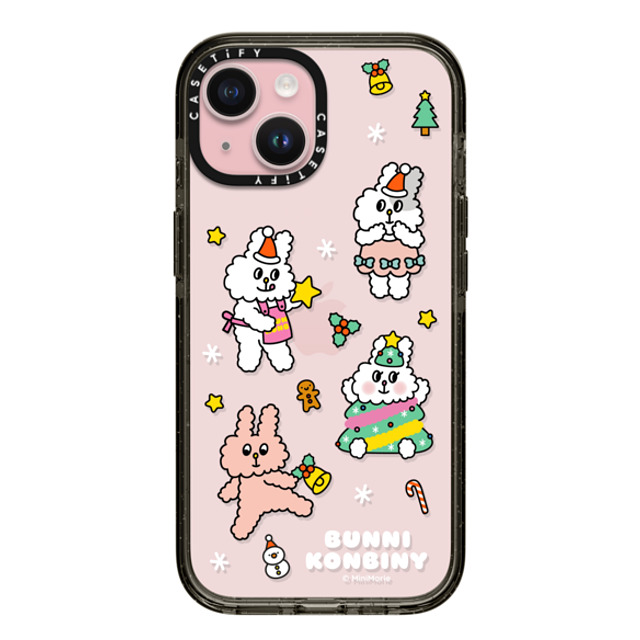 Bunni Konbiny x CASETiFY iPhone 15 ケース ブラック インパクトケース FESTIVE BUNNIES