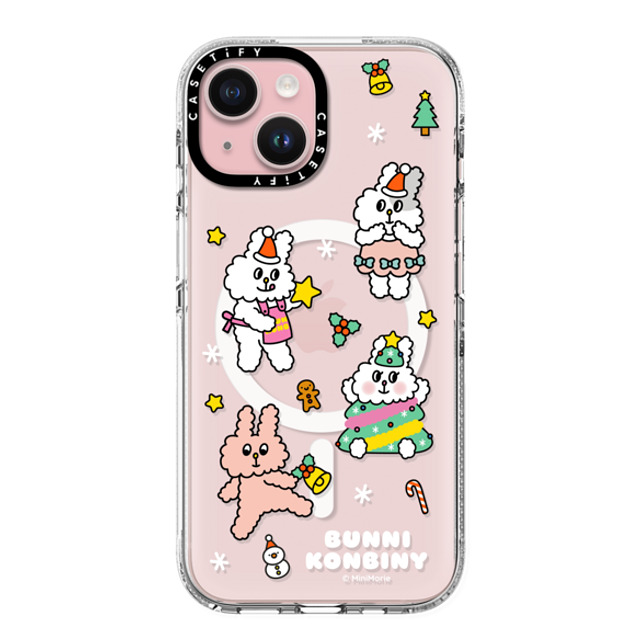 Bunni Konbiny x CASETiFY iPhone 15 ケース クリア クリア ケース MagSafe対応 FESTIVE BUNNIES