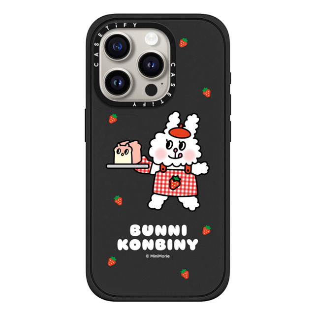 Bunni Konbiny x CASETiFY iPhone 15 Pro ケース マットブラック インパクトケース MagSafe対応 BAKING FUN