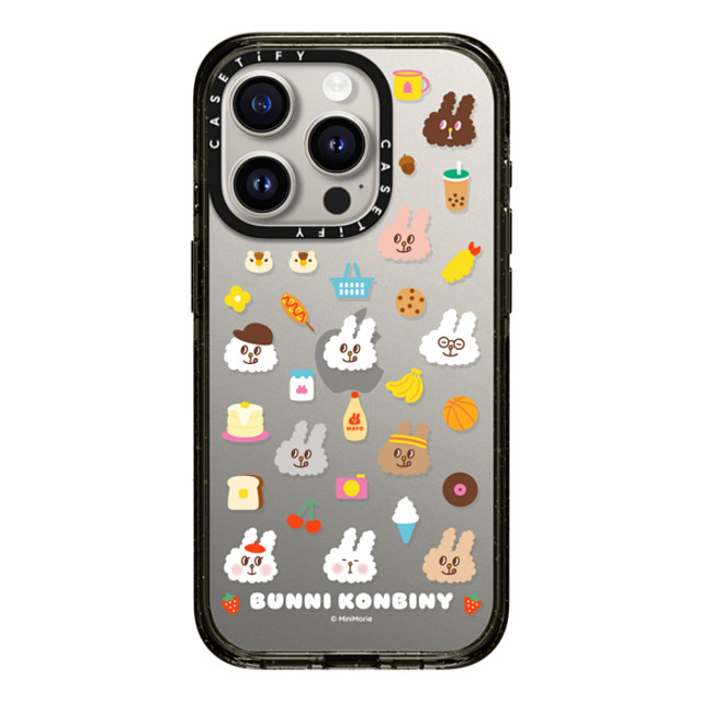 Bunni Konbiny x CASETiFY iPhone 15 Pro ケース ブラック インパクトケース FLUFFY BUNNI FRIENDS