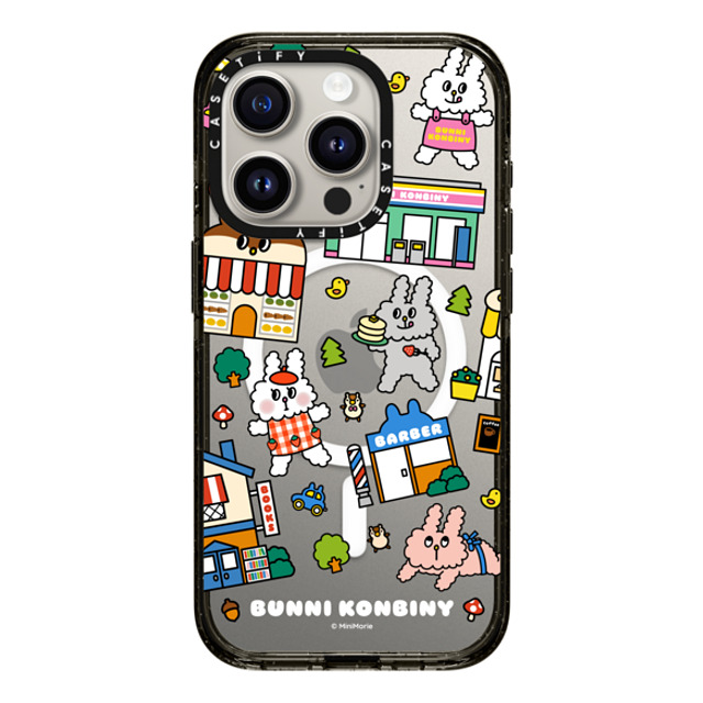 Bunni Konbiny x CASETiFY iPhone 15 Pro ケース ブラック インパクトケース MagSafe対応 BUNNI TOWN