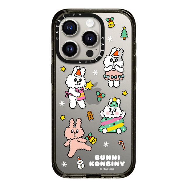 Bunni Konbiny x CASETiFY iPhone 15 Pro ケース ブラック インパクトケース FESTIVE BUNNIES