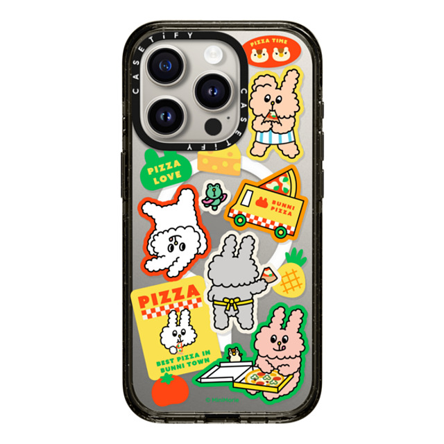 Bunni Konbiny x CASETiFY iPhone 15 Pro Case Bunny,Animal Black Impact Case MagSafe Compatible PIZZA PARTY Back to School Bunni Konbiny x CASETiFY iPhone 15 Pro Case Bunny,Animal Black Impact Case MagSafe Compatible PIZZA PARTY Back to School
