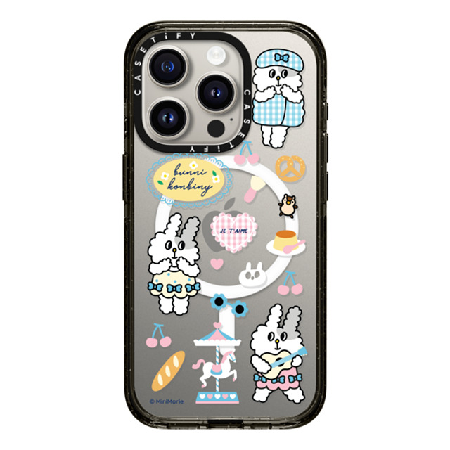 Bunni Konbiny x CASETiFY iPhone 15 Pro ケース Bunny,Animal ブラック インパクトケース MagSafe対応 JE T'AIME JOMI Back to School Bunni Konbiny x CASETiFY iPhone 15 Pro ケース Bunny,Animal ブラック インパクトケース MagSafe対応 JE T'AIME JOMI Back to School
