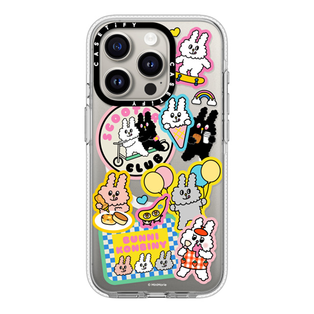 Bunni Konbiny x CASETiFY iPhone 15 Pro ケース クリア クリア ケース MagSafe対応 BUNNI STICKERS