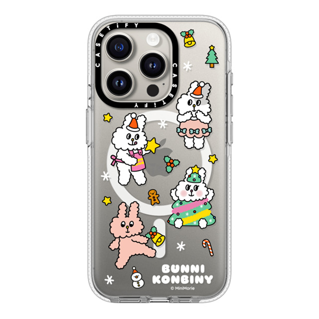 Bunni Konbiny x CASETiFY iPhone 15 Pro ケース クリア クリア ケース MagSafe対応 FESTIVE BUNNIES