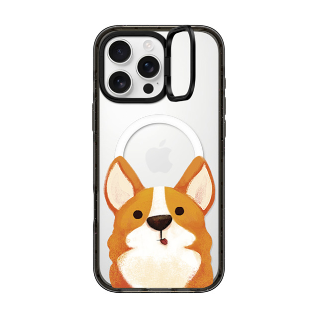 The Little Red House x CASETiFY iPhone 16 Pro Max ケース Cat,Animal ブラック インパクトリングスタンドケース MagSafe対応 Happy Corgi Father's Day The Little Red House x CASETiFY iPhone 16 Pro Max ケース Cat,Animal ブラック インパクトリングスタンドケース MagSafe対応 Happy Corgi Father's Day