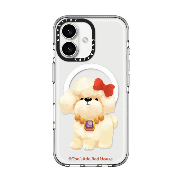 The Little Red House x CASETiFY iPhone 16 Case Cat,Animal クリア クリア ケース MagSafe対応 Lovely Poodle Back to School The Little Red House x CASETiFY iPhone 16 Case Cat,Animal クリア クリア ケース MagSafe対応 Lovely Poodle Back to School