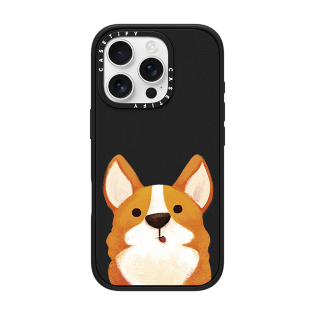 The Little Red House x CASETiFY iPhone 16 Pro Case Cat,Animal Matte Black Impact Case MagSafe Compatible Happy Corgi Father's Day The Little Red House x CASETiFY iPhone 16 Pro Case Cat,Animal Matte Black Impact Case MagSafe Compatible Happy Corgi Father's Day