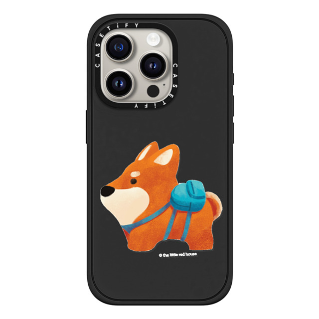 The Little Red House x CASETiFY iPhone 15 Pro ケース Dog,Cartoon マットブラック インパクトケース MagSafe対応 Shiba Back to School The Little Red House x CASETiFY iPhone 15 Pro ケース Dog,Cartoon マットブラック インパクトケース MagSafe対応 Shiba Back to School