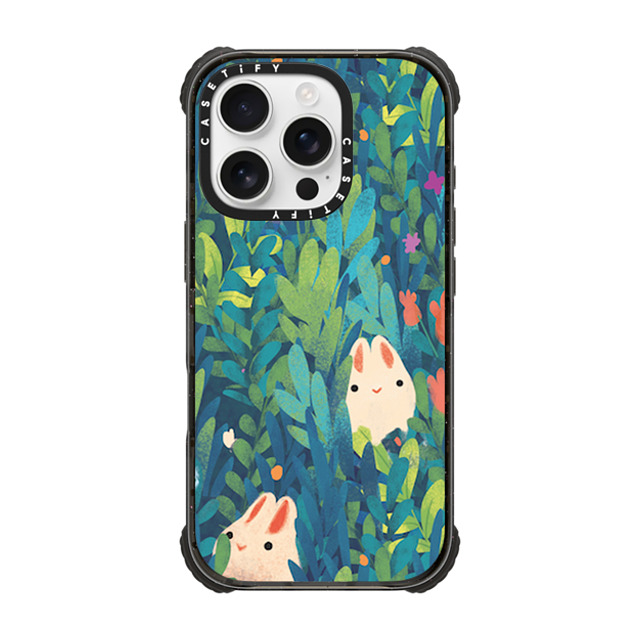 The Little Red House x CASETiFY iPhone 16 Pro Case Floral,Bunny Black ウルトラ インパクトケース MagSafe 対応 Spring Time Bunnies Father's Day The Little Red House x CASETiFY iPhone 16 Pro Case Floral,Bunny Black ウルトラ インパクトケース MagSafe 対応 Spring Time Bunnies Father's Day