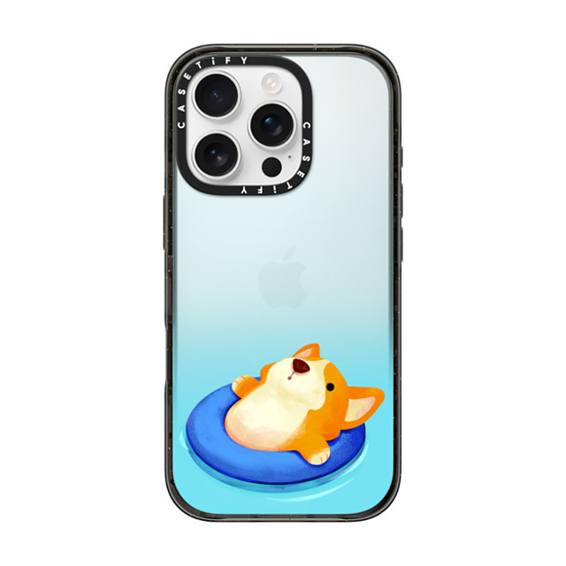 The Little Red House x CASETiFY iPhone 16 Pro Case Dog,Cartoon Black Impact Case Relex Corgi Mother's Day The Little Red House x CASETiFY iPhone 16 Pro Case Dog,Cartoon Black Impact Case Relex Corgi Mother's Day