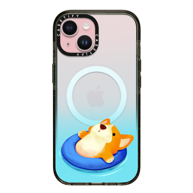 The Little Red House x CASETiFY iPhone 15 ケース Dog,Cartoon ブラック インパクトケース MagSafe対応 Relex Corgi Back to School The Little Red House x CASETiFY iPhone 15 ケース Dog,Cartoon ブラック インパクトケース MagSafe対応 Relex Corgi Back to School