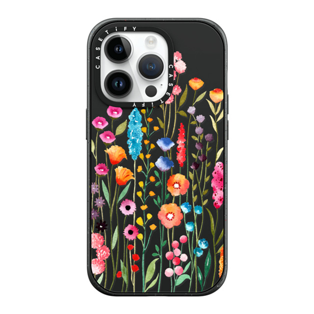 Sison Designs x CASETiFY iPhone 14 Pro ケース マットブラック インパクトケース MagSafe対応 Jardin De Fleurs 2 phone case