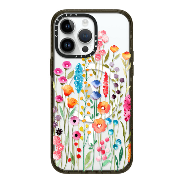 Sison Designs x CASETiFY iPhone 14 Pro Max ケース ブラック インパクトケース MagSafe対応 Jardin De Fleurs 2 phone case