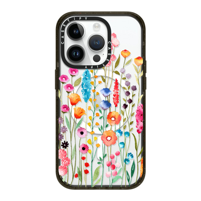 Sison Designs x CASETiFY iPhone 14 Pro ケース ブラック インパクトケース MagSafe対応 Jardin De Fleurs 2 phone case