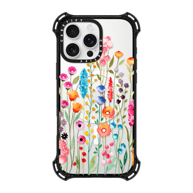 Sison Designs x CASETiFY iPhone 16 Pro Max ケース ブラック バウンスケース Jardin De Fleurs 2 phone case