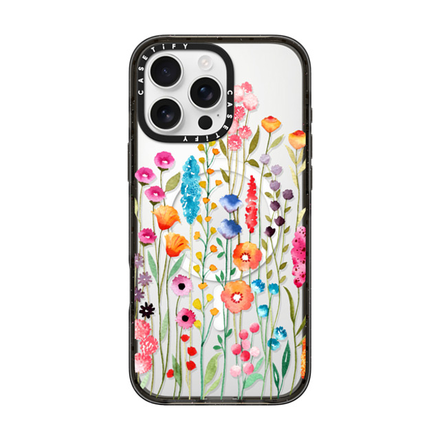 Sison Designs x CASETiFY iPhone 16 Pro Max ケース ブラック インパクトケース MagSafe対応 Jardin De Fleurs 2 phone case