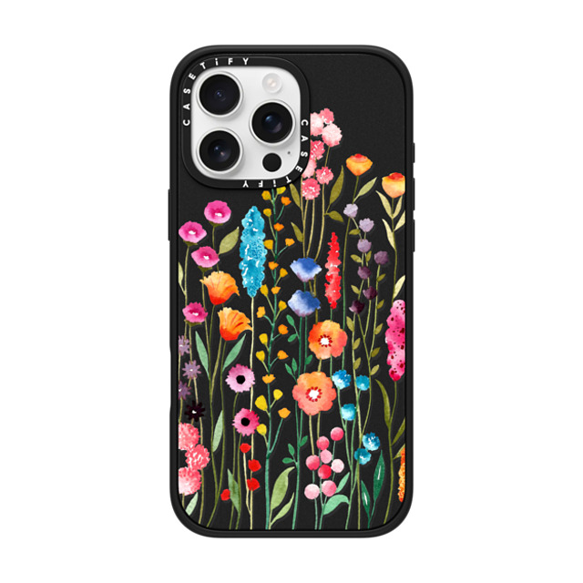 Sison Designs x CASETiFY iPhone 16 Pro Max ケース マットブラック インパクトケース MagSafe対応 Jardin De Fleurs 2 phone case