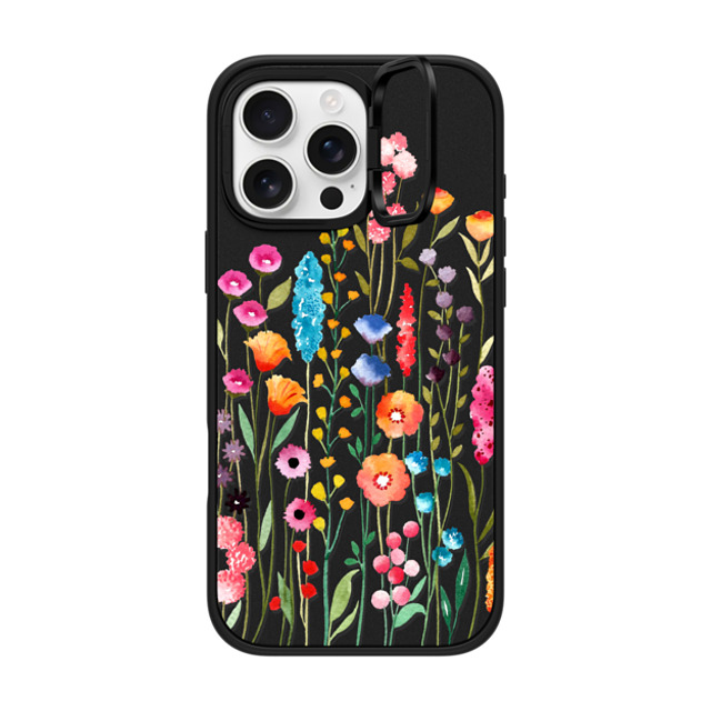 Sison Designs x CASETiFY iPhone 16 Pro Max ケース マットブラック インパクトリングスタンドケース MagSafe対応 Jardin De Fleurs 2 phone case