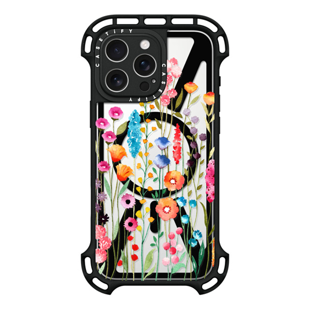 Sison Designs x CASETiFY iPhone 16 Pro Max ケース ブラック ウルトラ バウンスケース MagSafe対応 Jardin De Fleurs 2 phone case