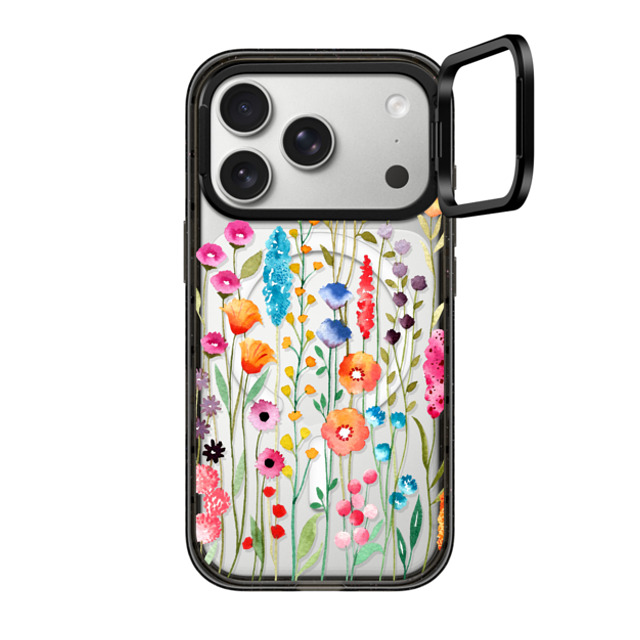 Sison Designs x CASETiFY iPhone 17 Pro ケース Floral,Fine Art ブラック インパクトリングスタンドケース MagSafe対応 Jardin De Fleurs 2 phone case